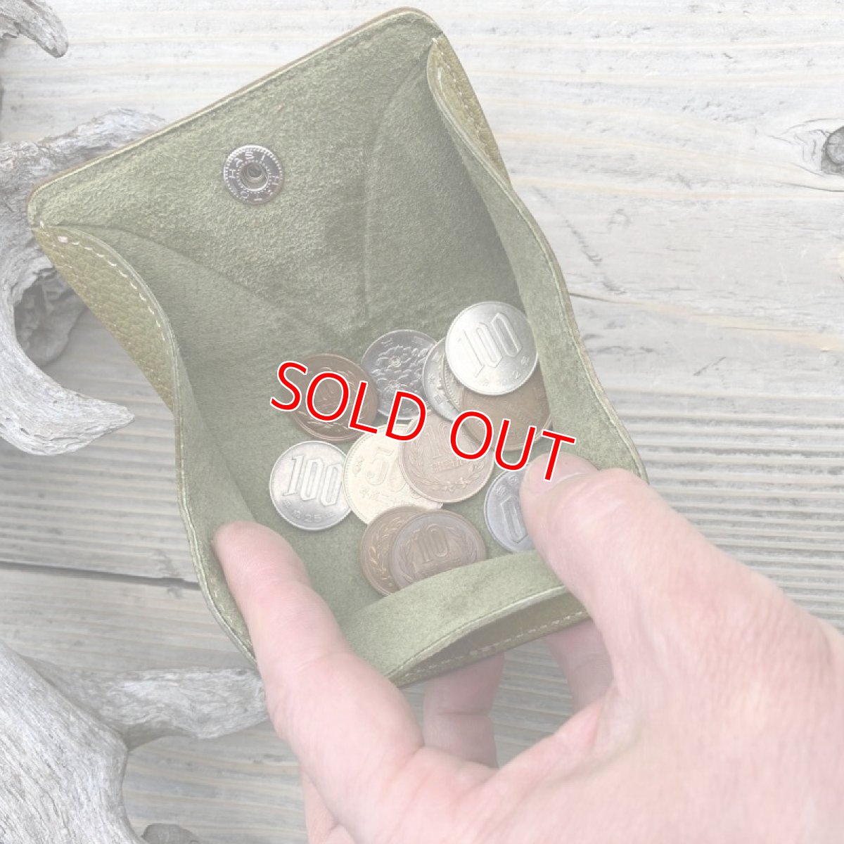 画像8: 【アウトレット】鹿革★幅広ボックスコインケース　ピスタチオグリーン (8)