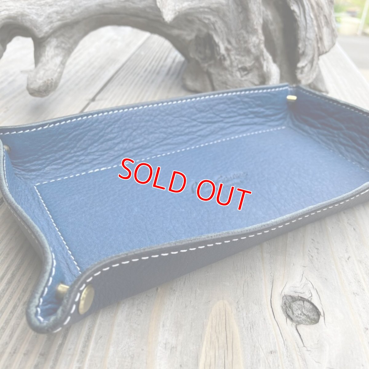画像6: 【アウトレット】鹿革＆牛革　レザートレイ　ネイビーブルー (6)