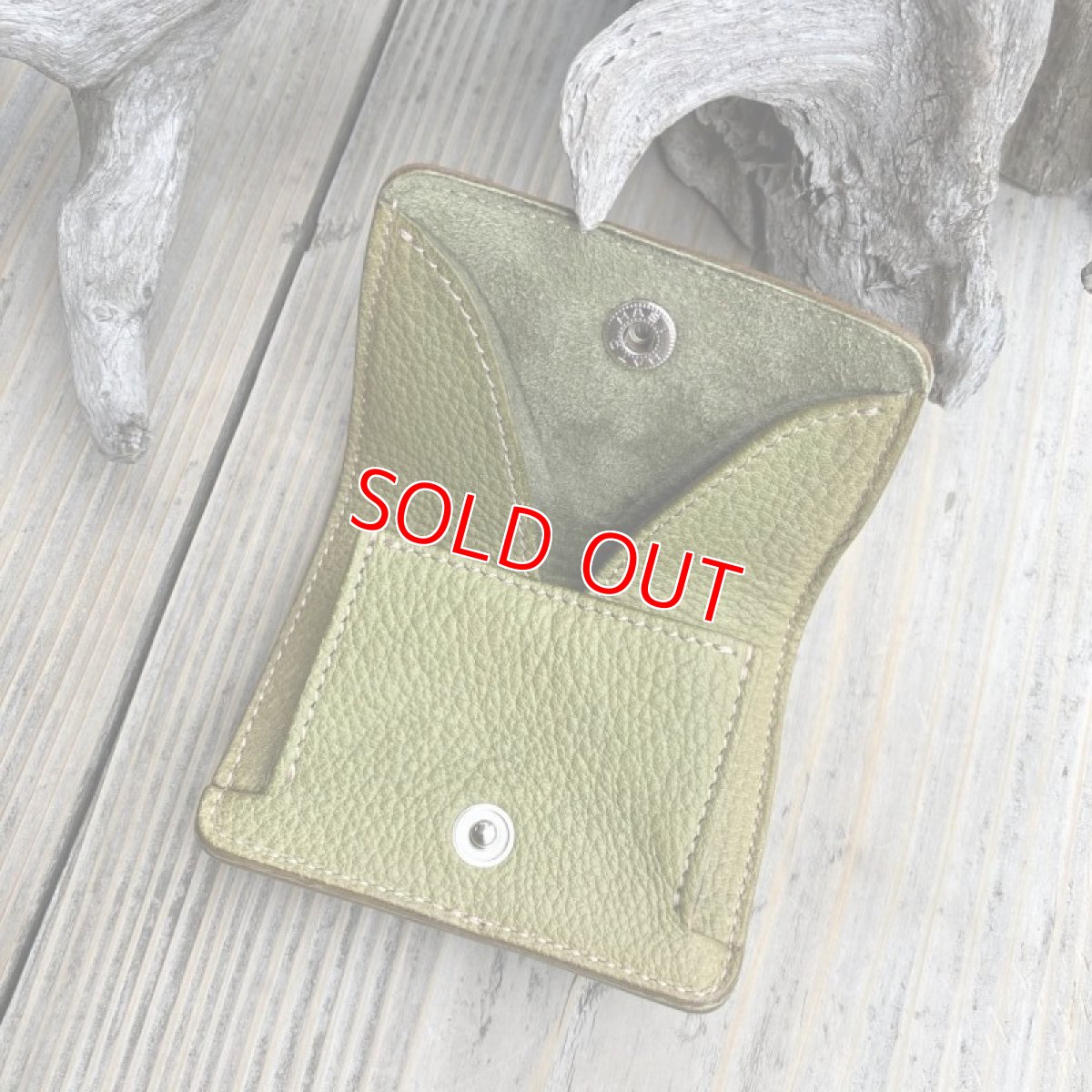 画像6: 【アウトレット】鹿革★幅広ボックスコインケース　ピスタチオグリーン (6)
