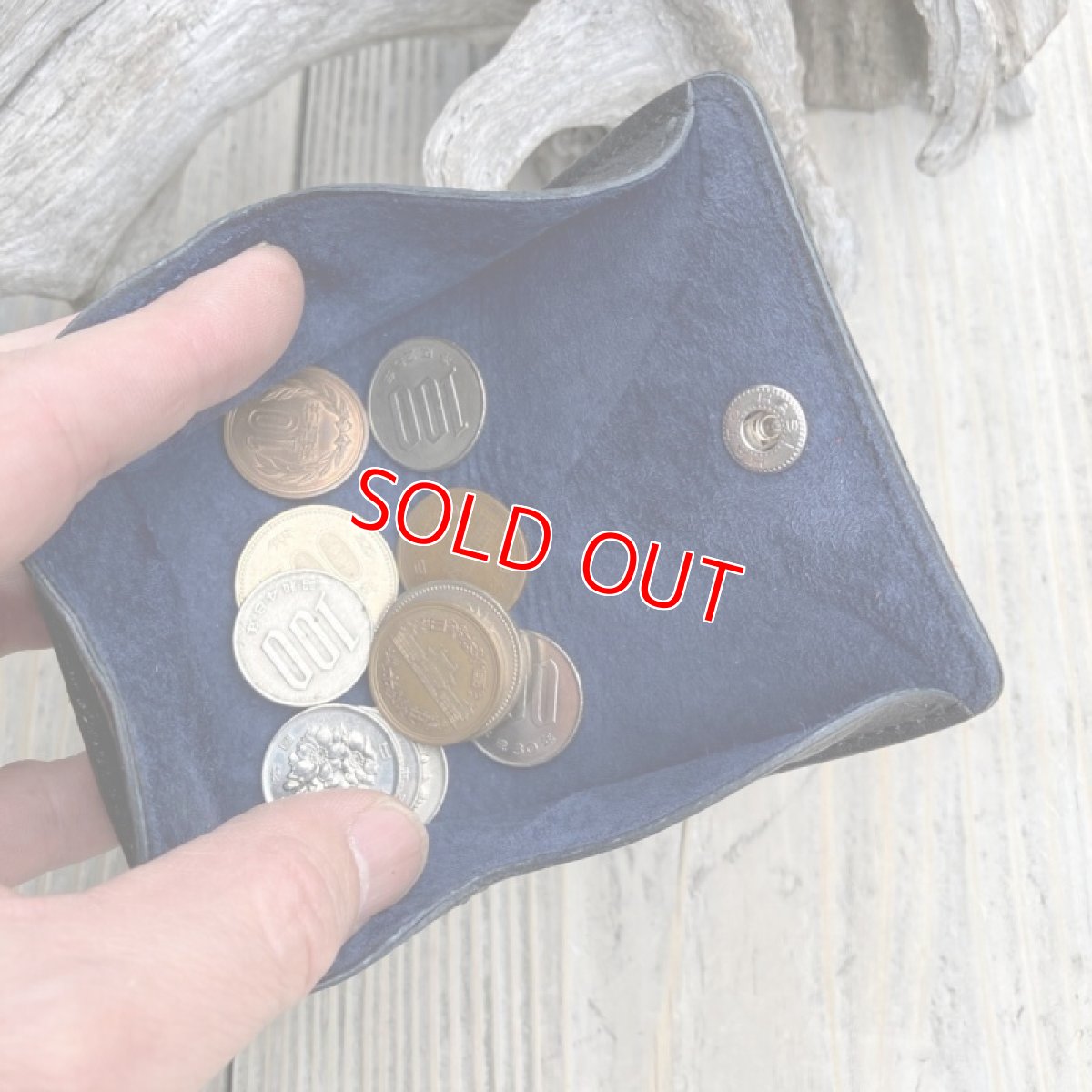 画像7: 【アウトレット】鹿革★幅広ボックスコインケース ブラック (7)