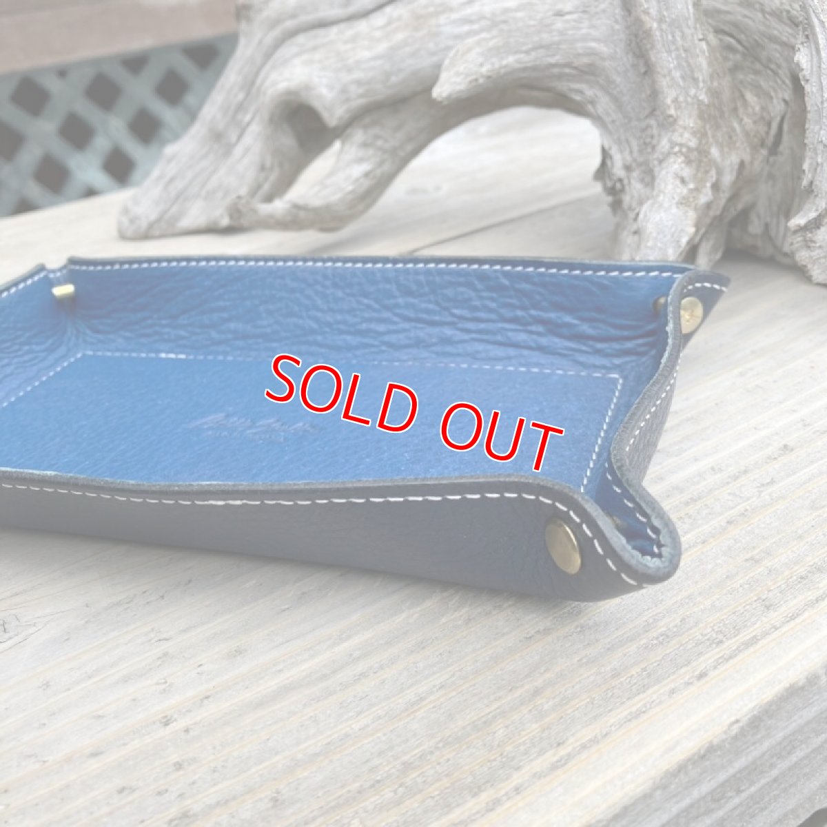 画像5: 【アウトレット】鹿革＆牛革　レザートレイ　ネイビーブルー (5)