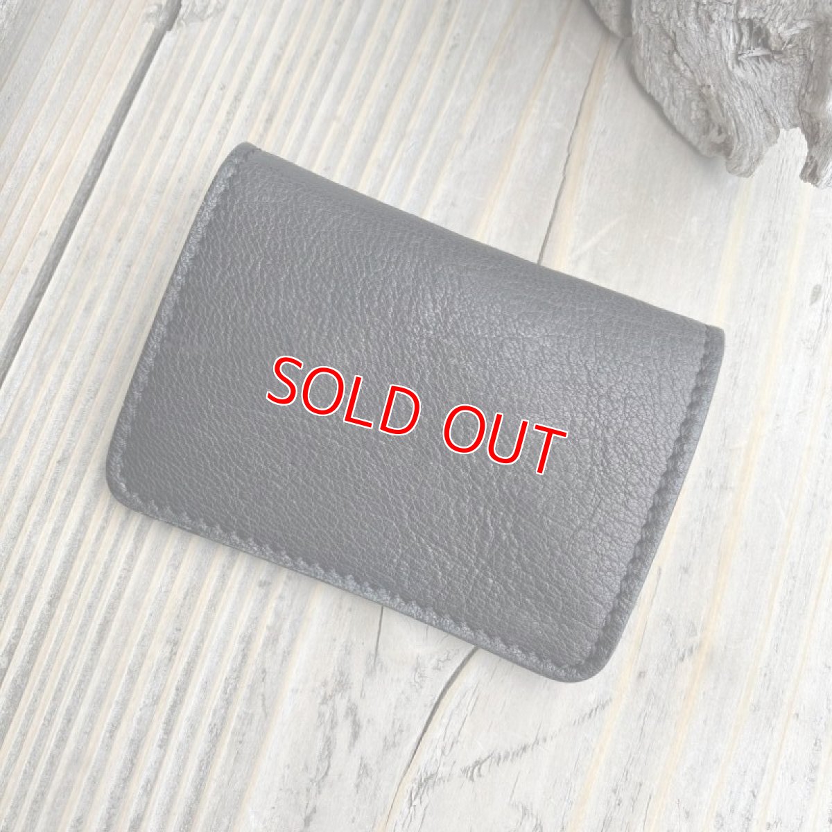 画像2: 【アウトレット】鹿革★幅広ボックスコインケース ブラック (2)