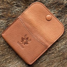 画像2: 【アウトレット30％OFF】広島ジビエレザー（鹿革）超コンパクトミニ財布｜長期在庫品　ブラウン (2)