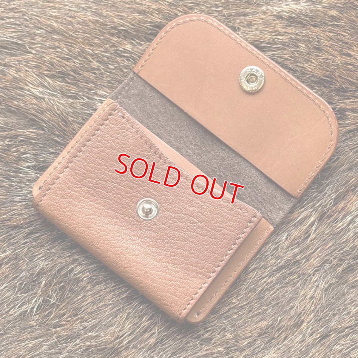 画像3: 【アウトレット30％OFF】広島ジビエレザー（鹿革）超コンパクトミニ財布｜長期在庫品　ブラウン (3)