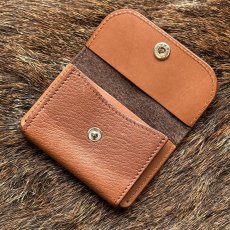 画像3: 【アウトレット30％OFF】広島ジビエレザー（鹿革）超コンパクトミニ財布｜長期在庫品　ブラウン (3)