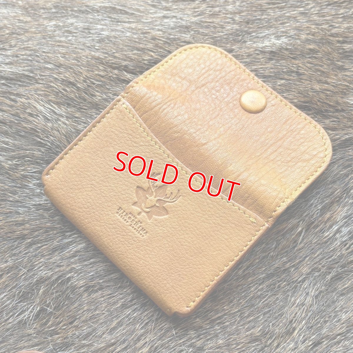 画像3: 【アウトレット30％OFF】広島ジビエレザー（鹿革）超コンパクトミニ財布｜長期在庫品　キャメル (3)