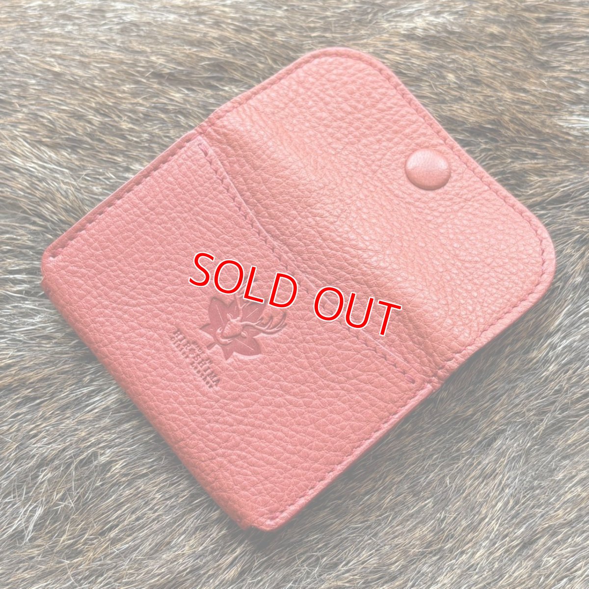 画像2: 【アウトレット30％OFF】広島ジビエレザー（鹿革）超コンパクトミニ財布｜長期在庫品　レッド (2)