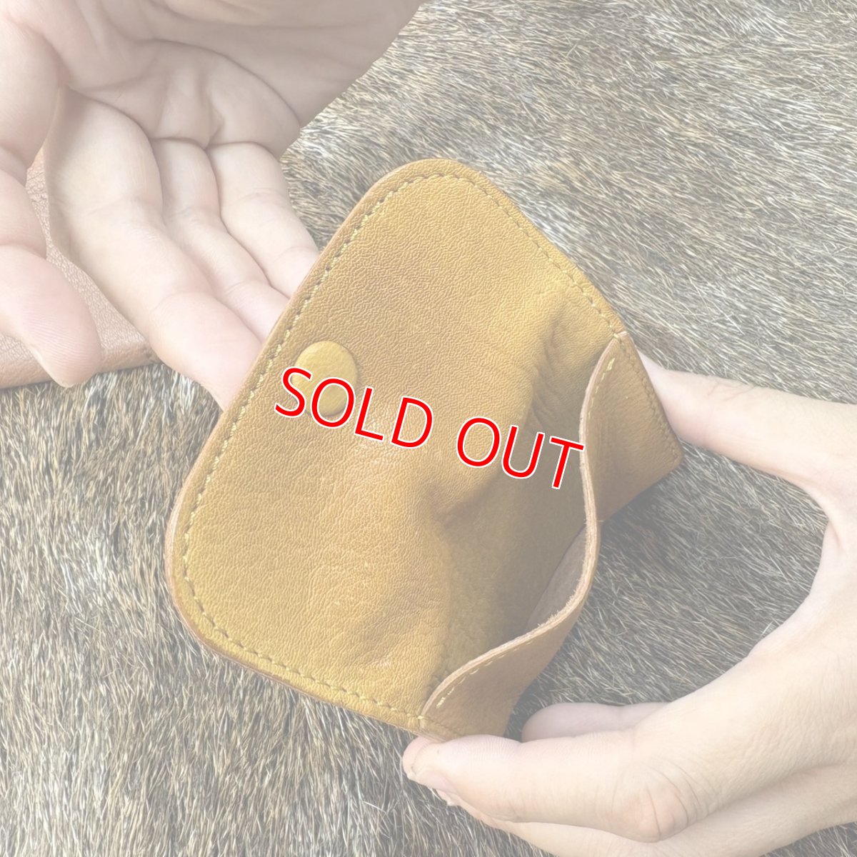 画像5: 【アウトレット30％OFF】広島ジビエレザー（鹿革）超コンパクトミニ財布｜長期在庫品　キャメル (5)