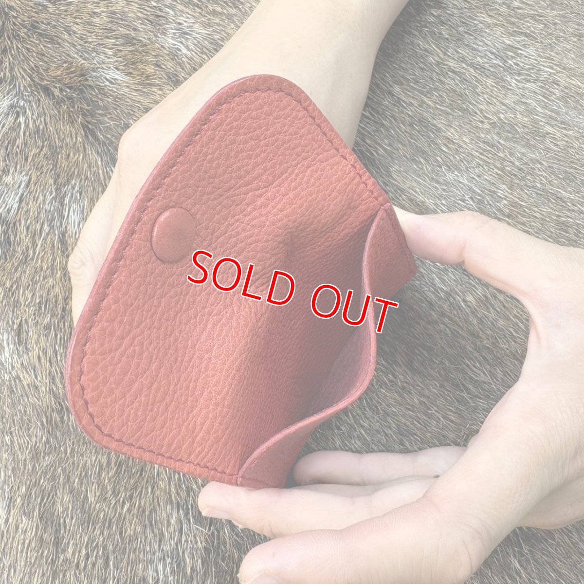 画像5: 【アウトレット30％OFF】広島ジビエレザー（鹿革）超コンパクトミニ財布｜長期在庫品　レッド (5)