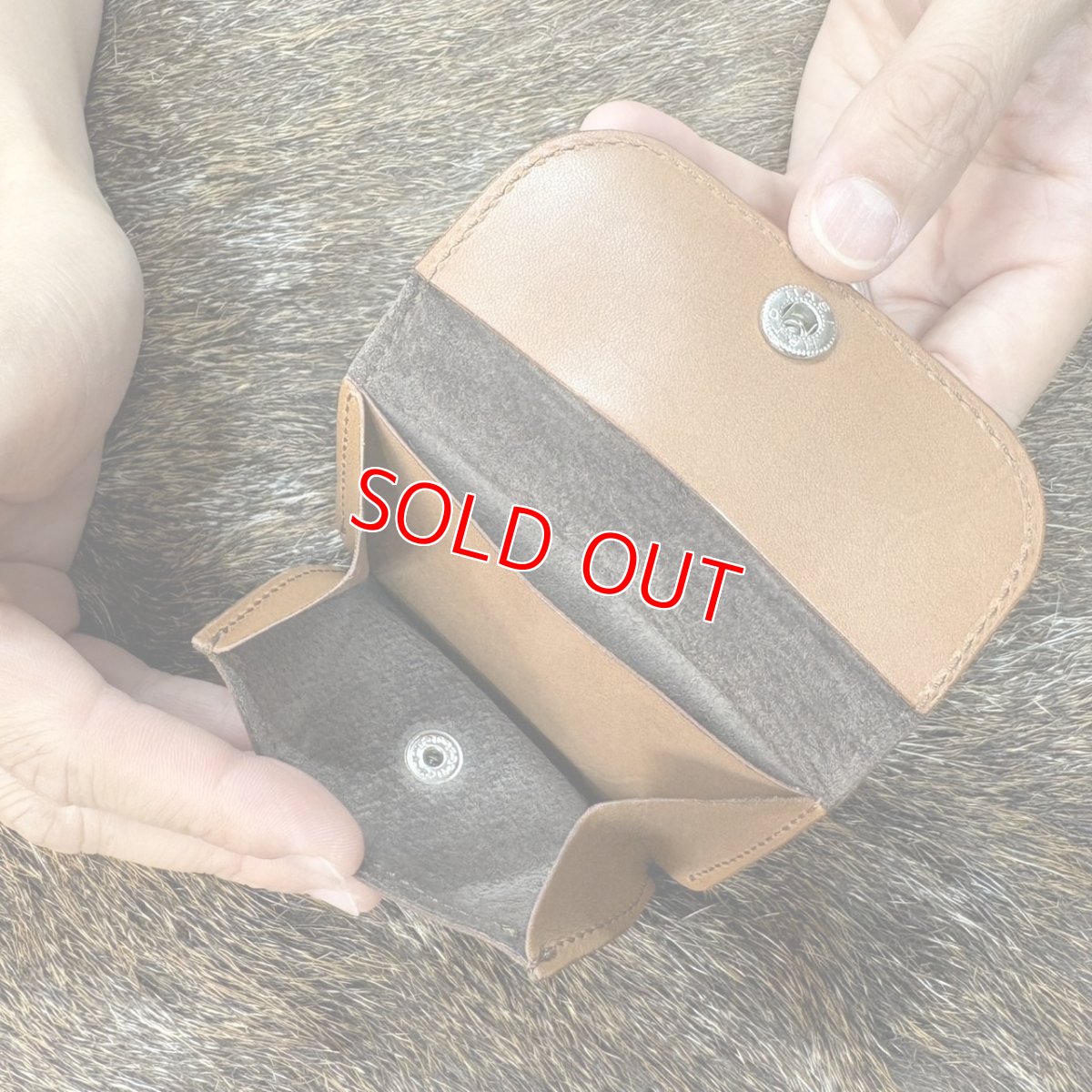 画像5: 【アウトレット30％OFF】広島ジビエレザー（鹿革）超コンパクトミニ財布｜長期在庫品　ブラウン (5)