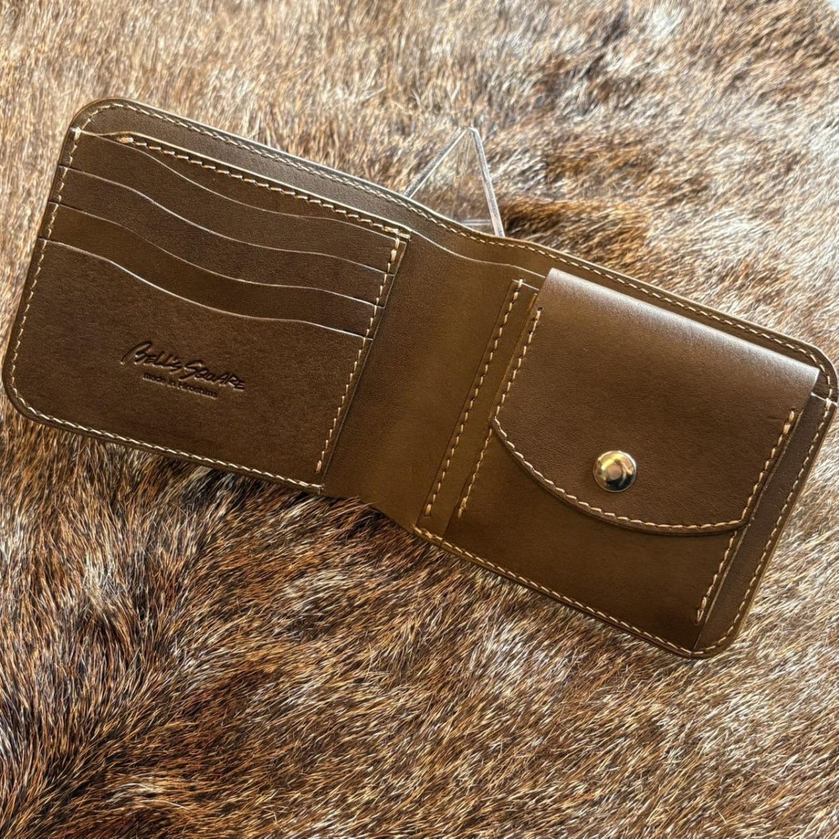 画像3: 【アウトレット30％OFF】姫路シュリンクレザー 二つ折り財布｜長期展示品 (3)