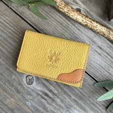 画像1: 【18周年感謝・アウトレット最大３０％OFF】本革名刺入れ（イエロー＆キャメル） (1)