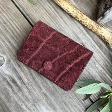 画像1: 【アウトレット最大30%OFF】象革（エレファント）本革コインケース 現品1点限り｜希少ワインレッド (1)