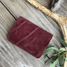 画像2: 【アウトレット最大30%OFF】象革（エレファント）本革コインケース 現品1点限り｜希少ワインレッド (2)