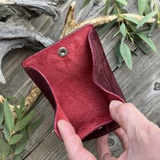 画像5: 【アウトレット最大30%OFF】象革（エレファント）本革コインケース 現品1点限り｜希少ワインレッド (5)