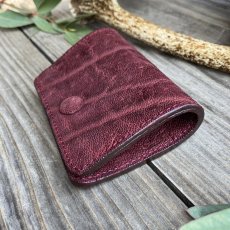 画像3: 【アウトレット最大30%OFF】象革（エレファント）本革コインケース 現品1点限り｜希少ワインレッド (3)