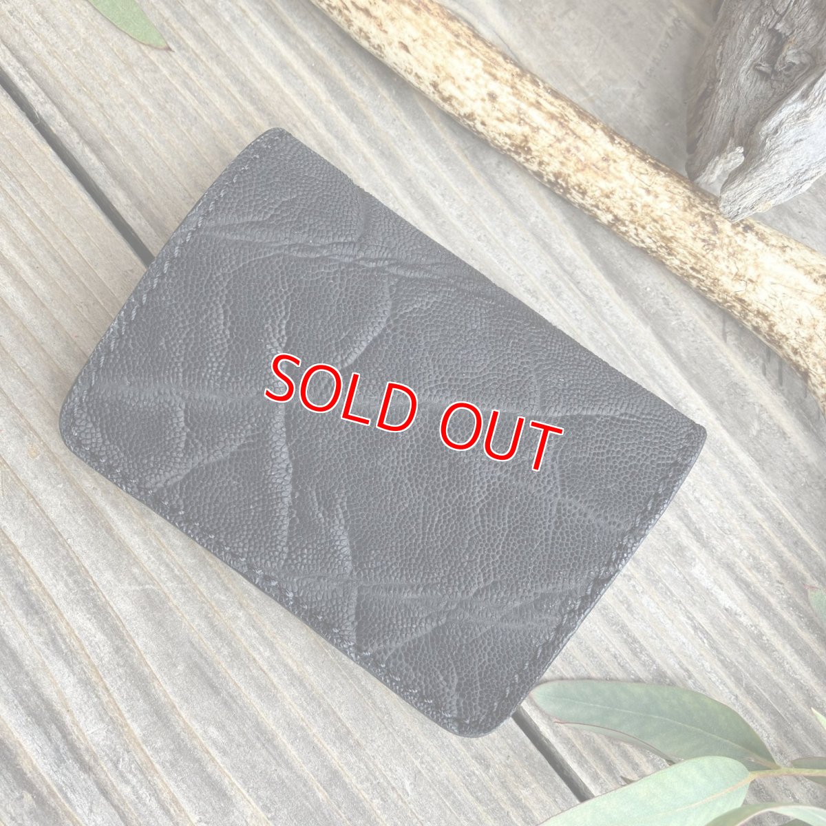画像2: 【アウトレット最大30%OFF】象革（エレファント）本革コインケース 現品1点限り｜BLACK (2)