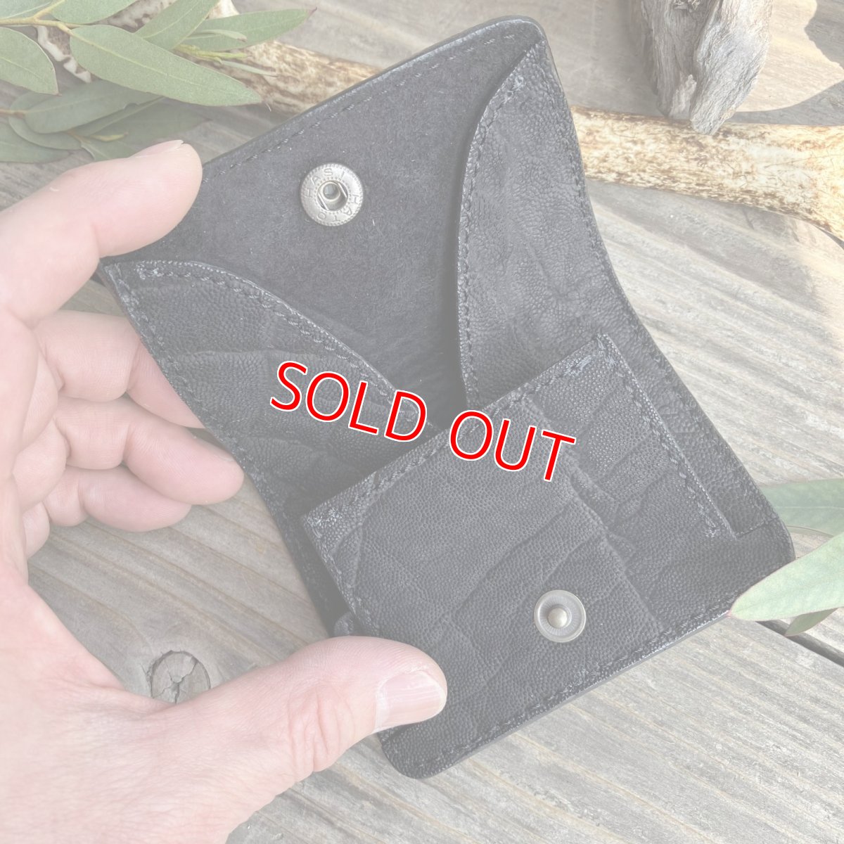 画像3: 【アウトレット最大30%OFF】象革（エレファント）本革コインケース 現品1点限り｜BLACK (3)