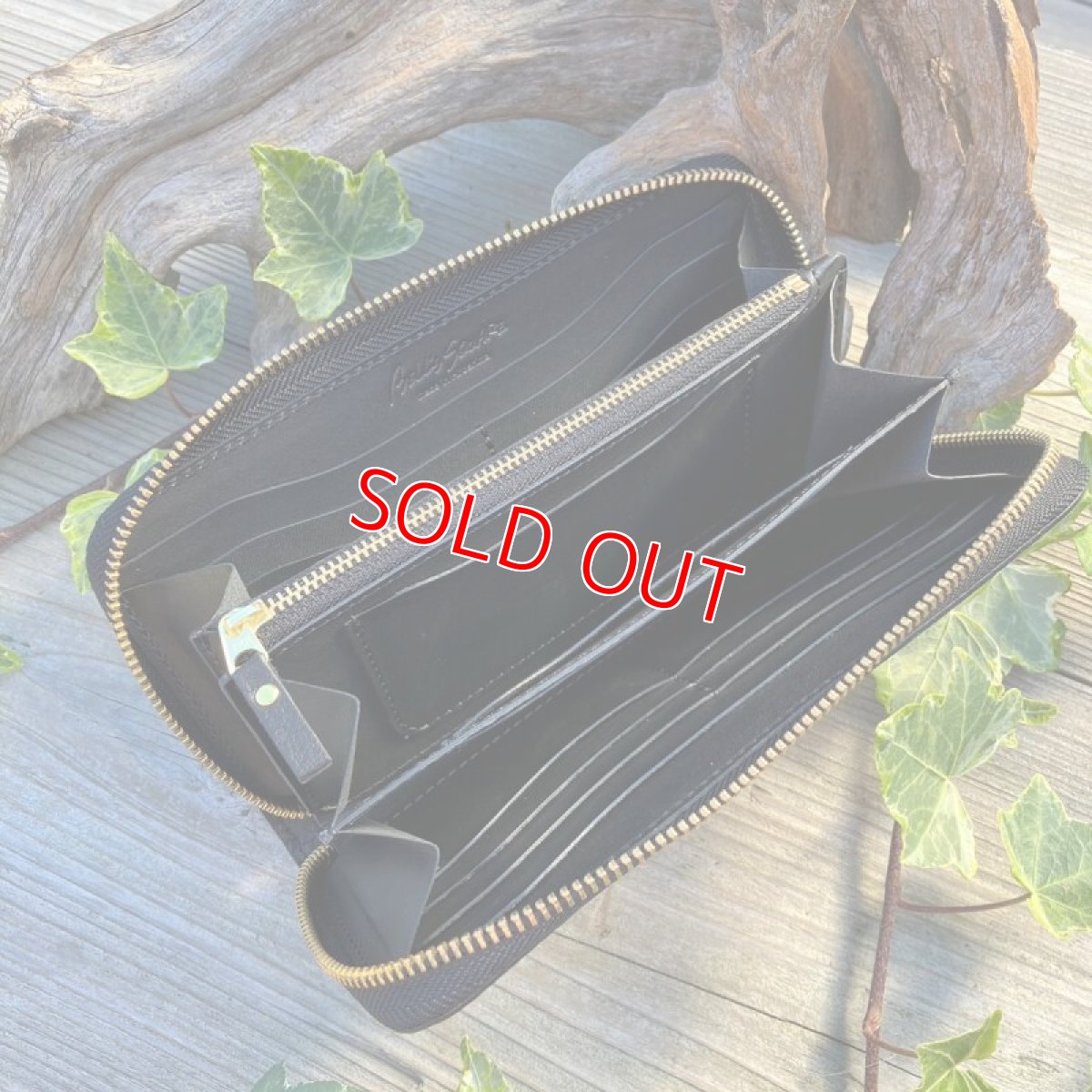 画像3: 【広島ジビエレザー】職人が作るお財布★NEWタイプ猪革＆牛革ラウンド長財布　限定1点 (3)