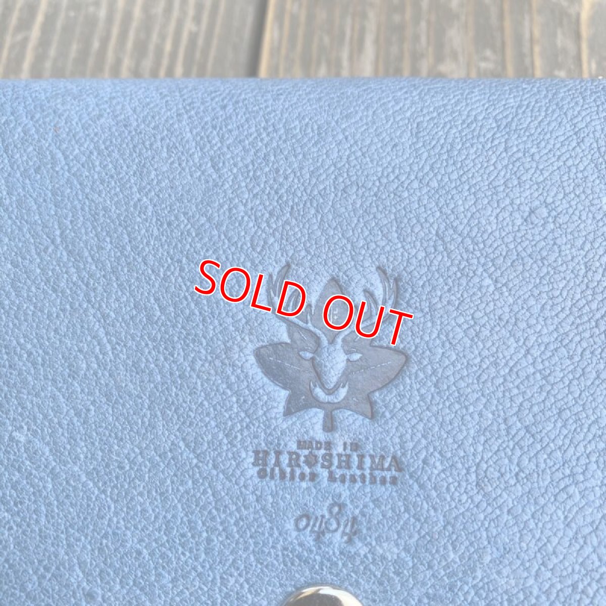 画像6: 【アウトレット】鹿革＆牛革フラップタイプ長財布　スカイブルー (6)