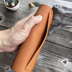 画像10: 【広島ジビエレザー】ヴィンテージキャメル 鹿革ギャルソン長財布｜カード16枚収納・大容量財布 (10)