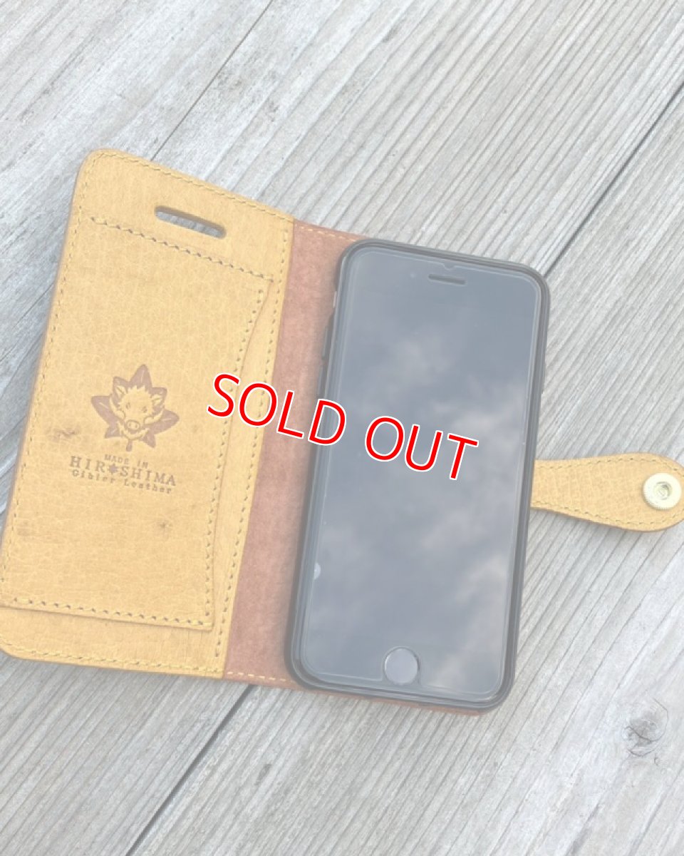 画像10: 広島ジビエレザー★猪革★ブックタイプスマホケース　各機種に合わせておつくりします (10)