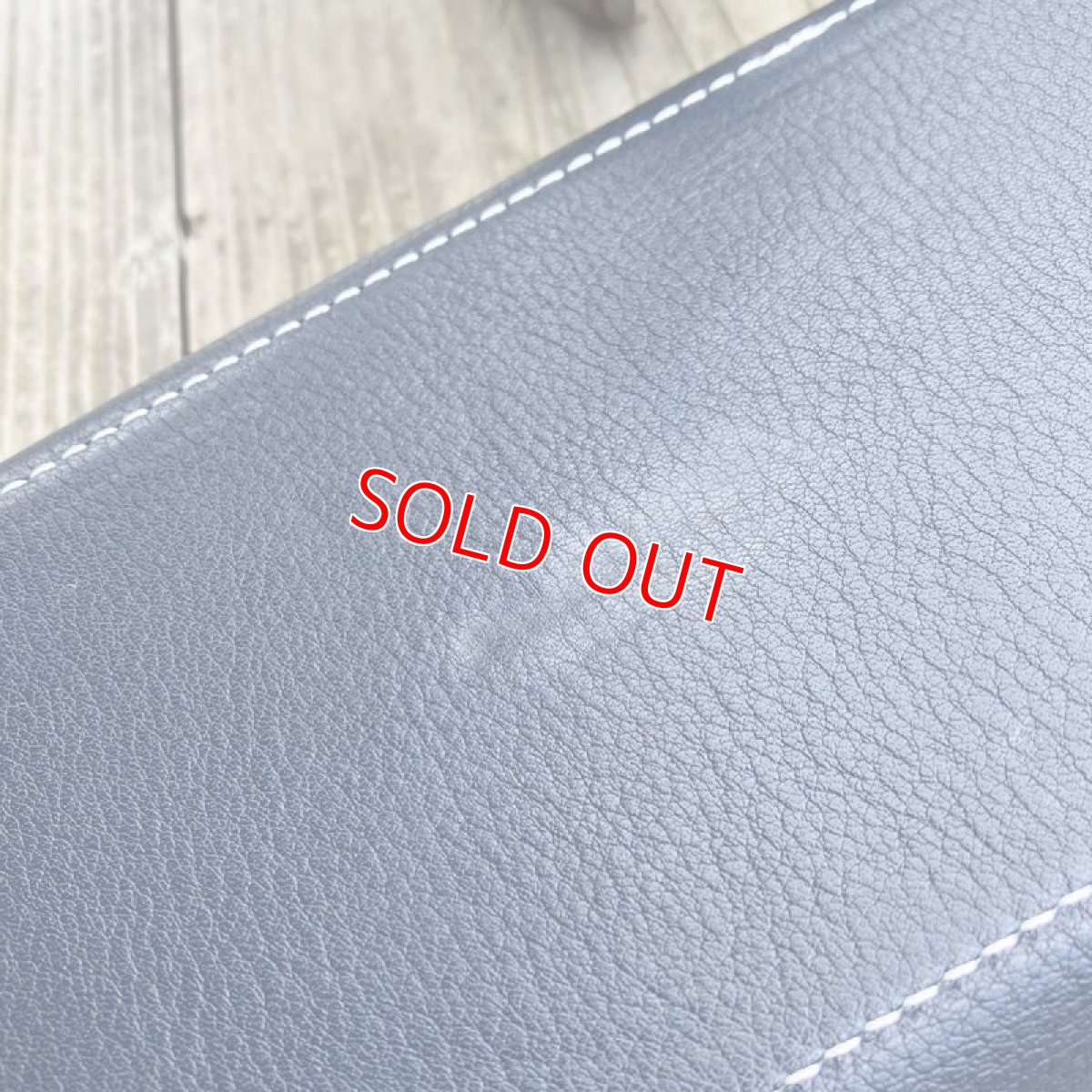 画像4: 【アウトレット】牛革シュリンクレザー&ジビエ鹿革　レザートレーネイビーブルー　サンプル製作品 (4)