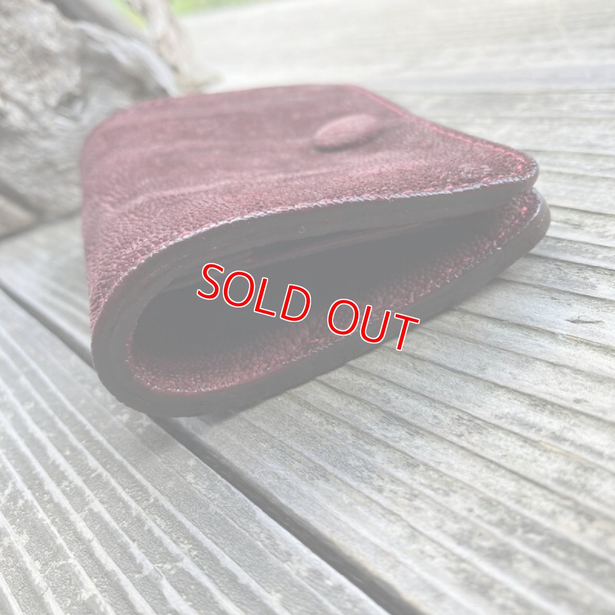 画像9: 【限定販売】象革　本革コインケース　写真の現品1点販売です　ワインレッド (9)