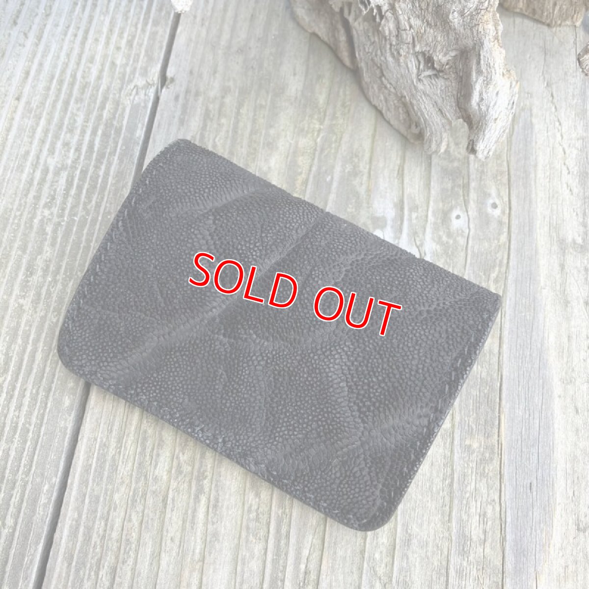 画像3: 【限定販売】象革　本革コインケース　写真の現品1点販売です　ブラック (3)