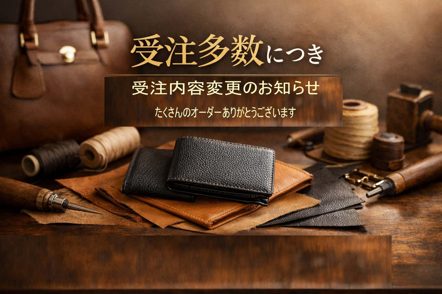 オーダー集中に伴う受注内容変更のご案内