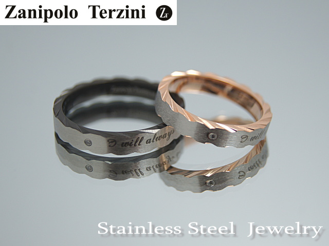 Zanipolo Terzini【ザニポロタルツィーニ】♪ステンレスリング　ブラック単品