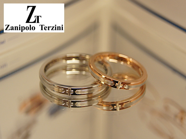 画像1: Zanipolo Terzini【ザニポロタルツィーニ】サージカルステンレスダイヤモンドペアリング (1)